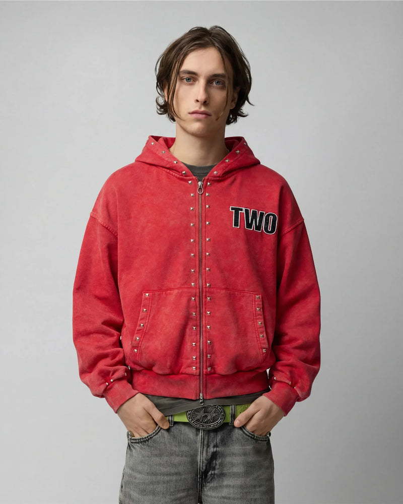 two jeys felpe Studded Zipper