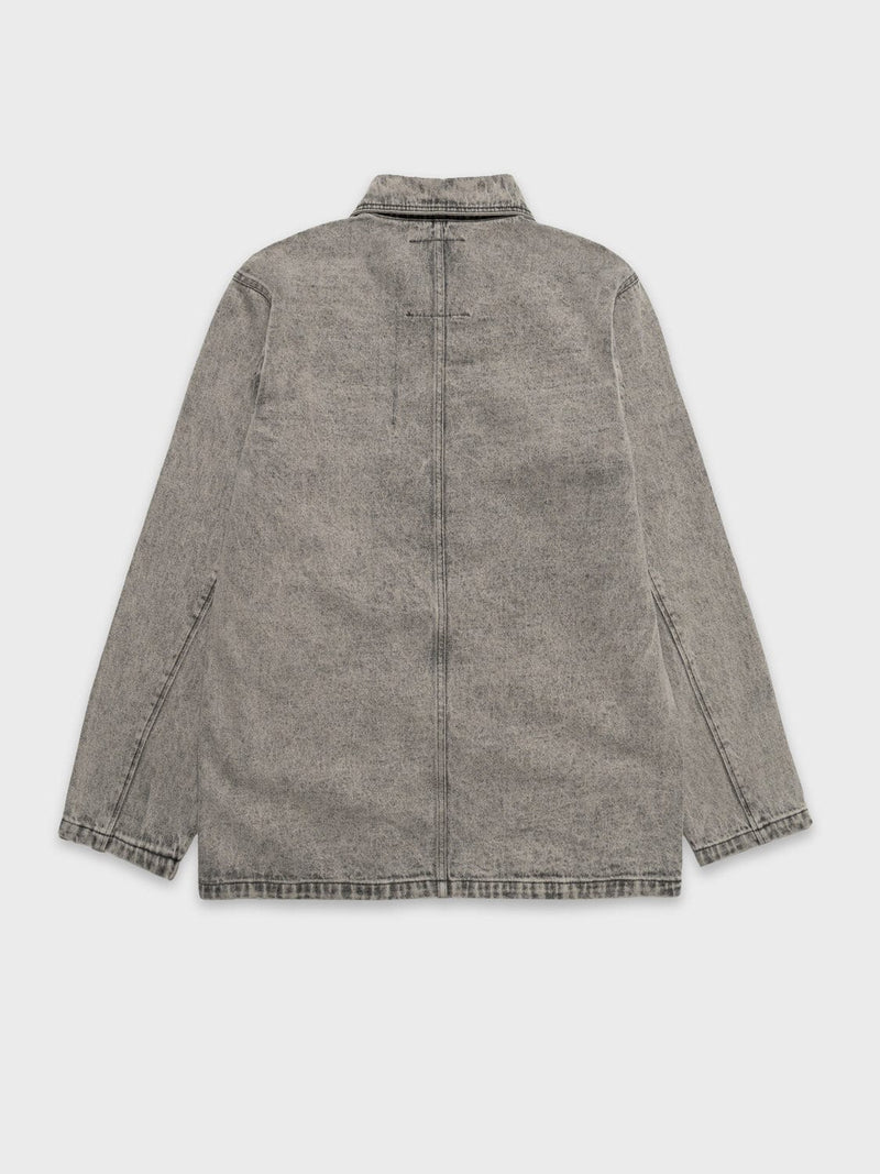 cat wwr giacche Denim Overshirt With Acid Wash