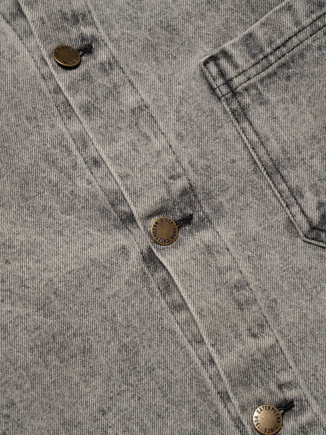 cat wwr giacche Denim Overshirt With Acid Wash