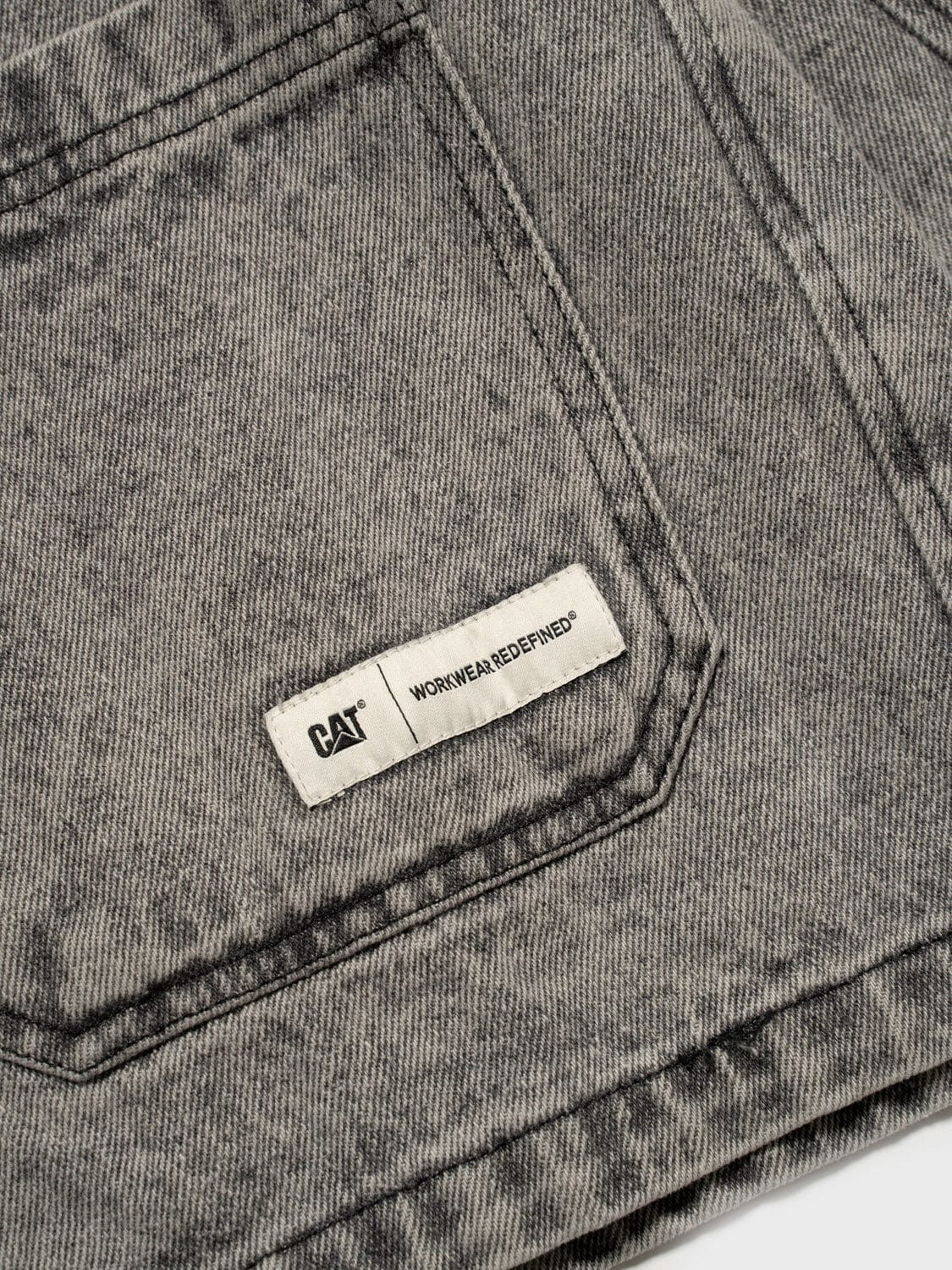 cat wwr giacche Denim Overshirt With Acid Wash
