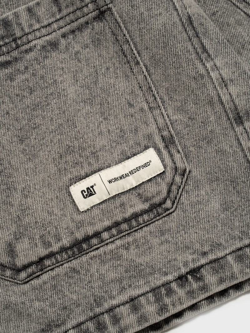 cat wwr giacche Denim Overshirt With Acid Wash