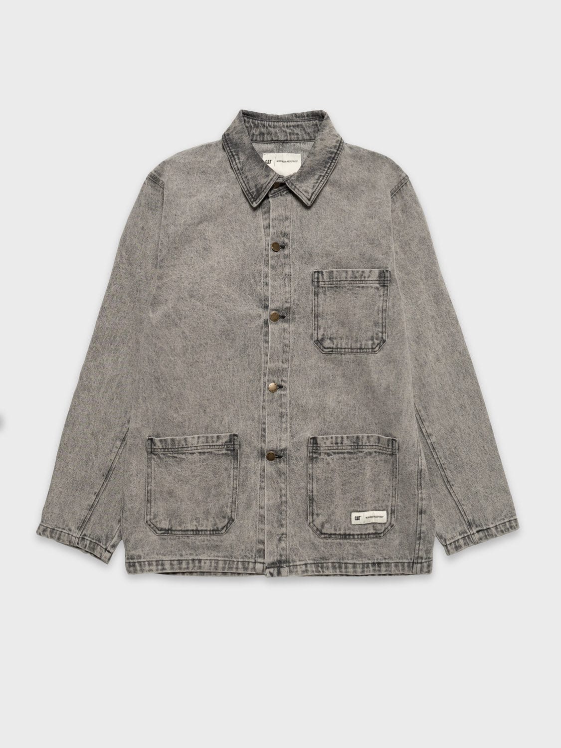 cat wwr giacche Denim Overshirt With Acid Wash