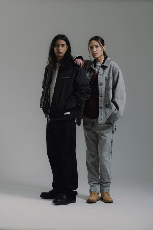 cat wwr Denim Overshirt With Acid Wash foto 7