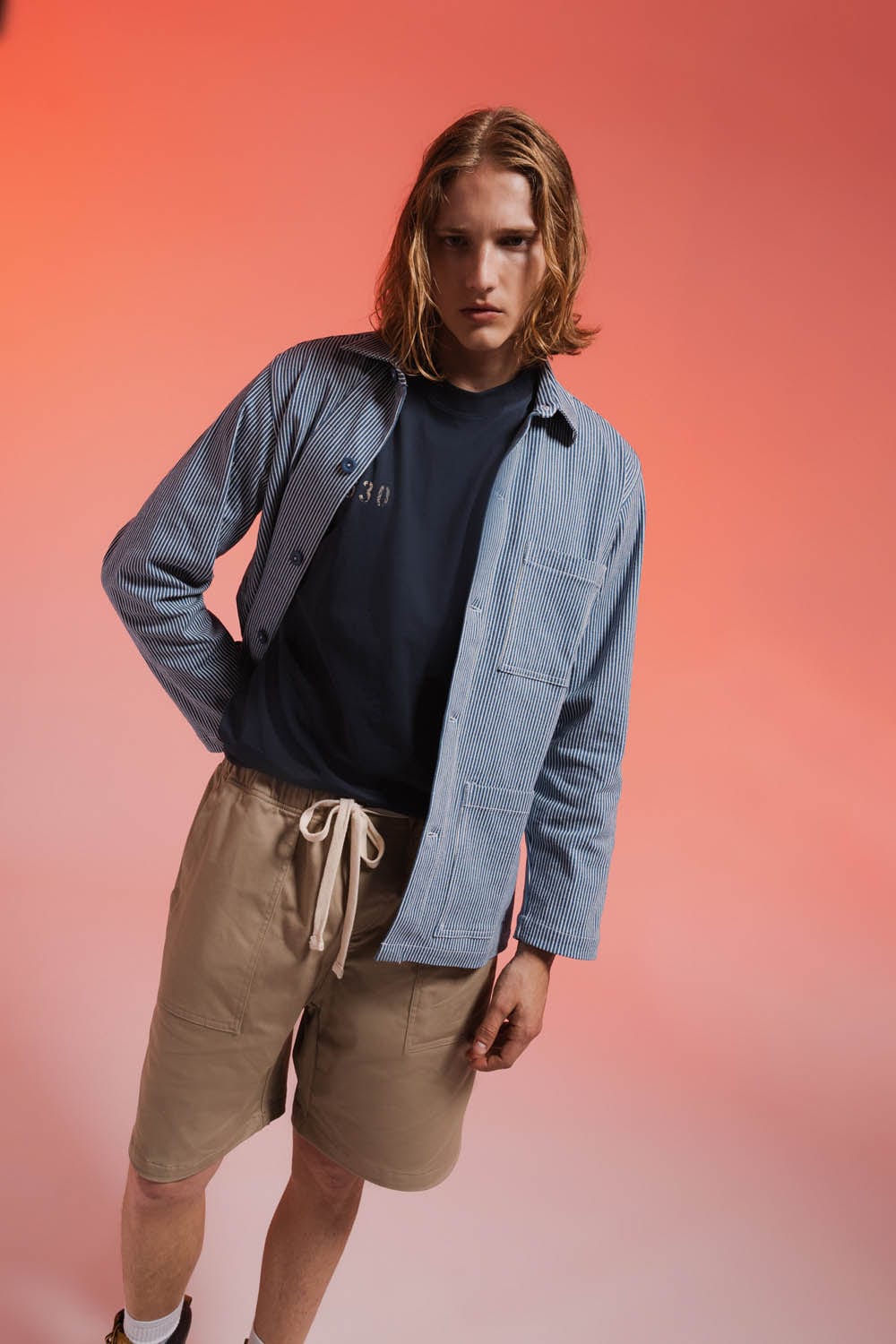 cat wwr giacche Denim Stripes Overshirt