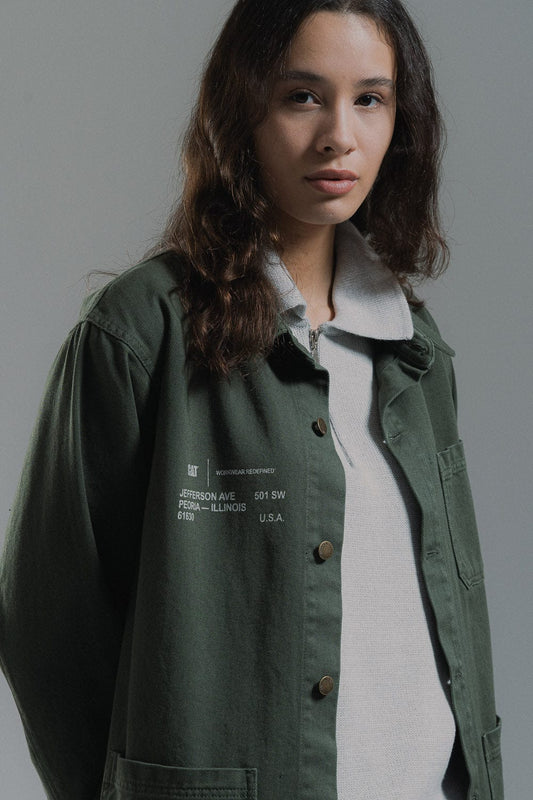 cat wwr Printed Twill Overshirt foto 2