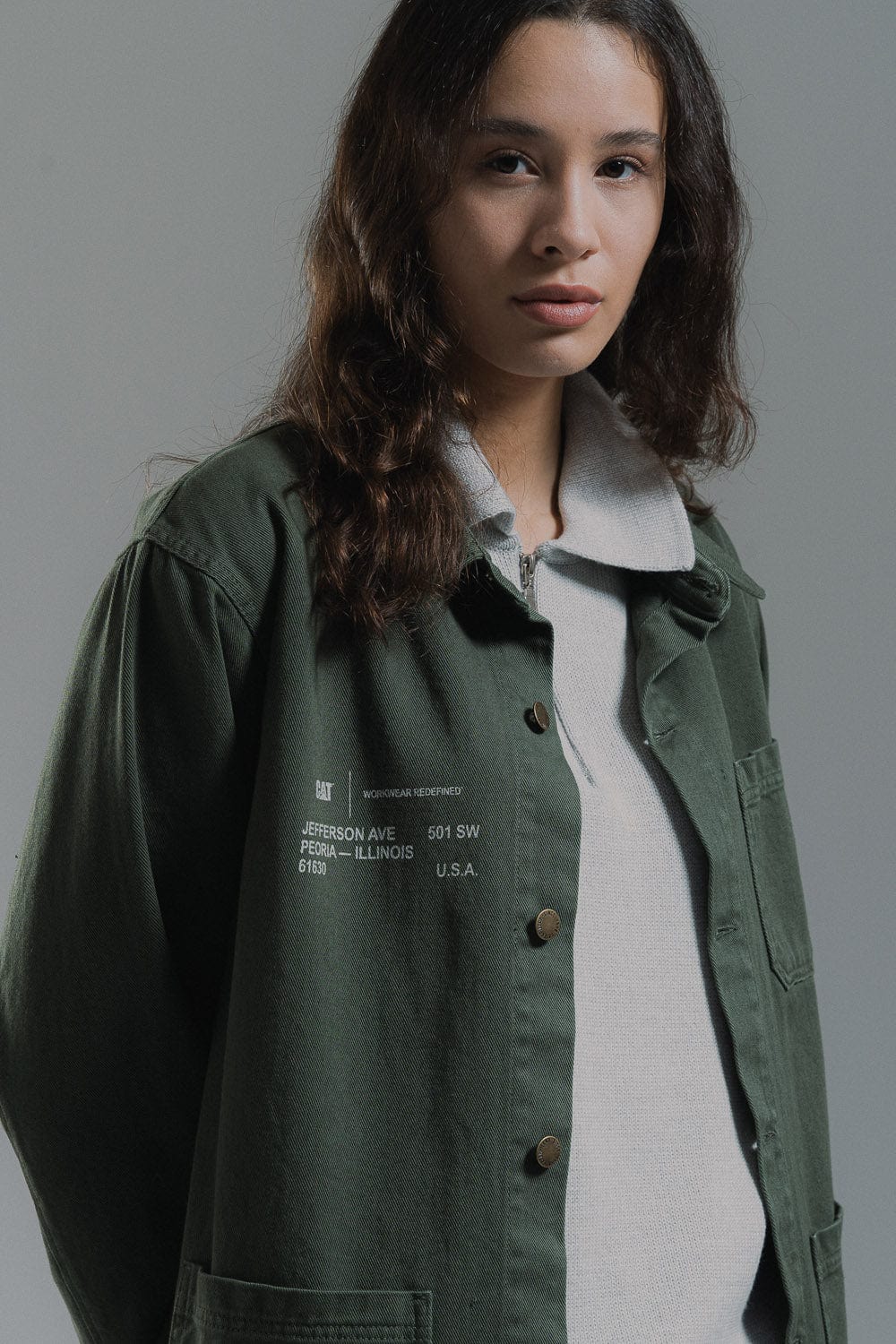 cat wwr giacche Printed Twill Overshirt