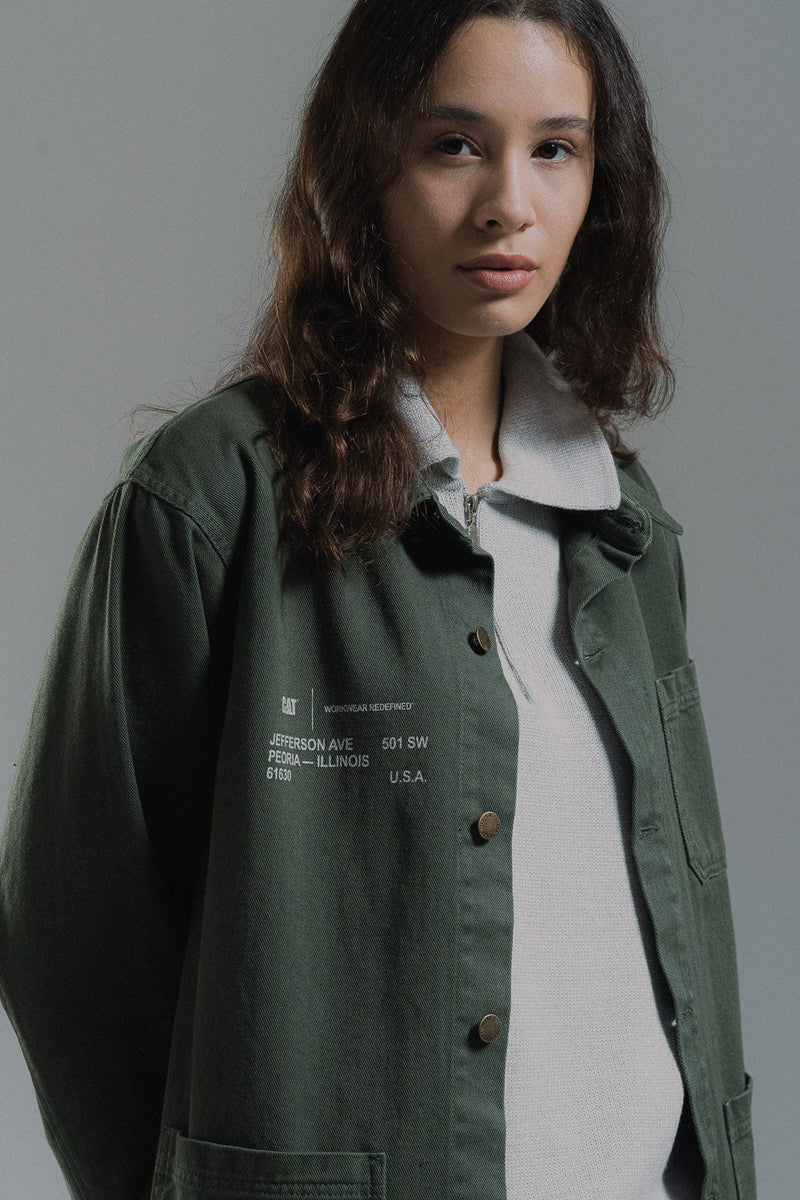 cat wwr giacche Printed Twill Overshirt
