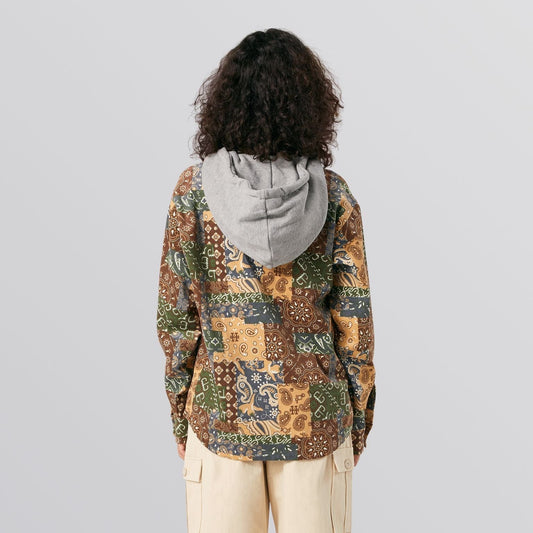 huf PATCHWORK CORD HOODED JACKET - BROWN foto 7