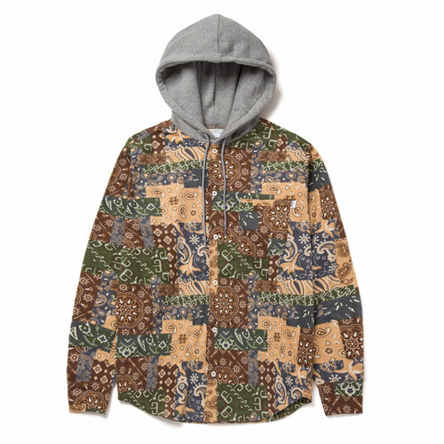 giacche huf PATCHWORK CORD HOODED JACKET - BROWN