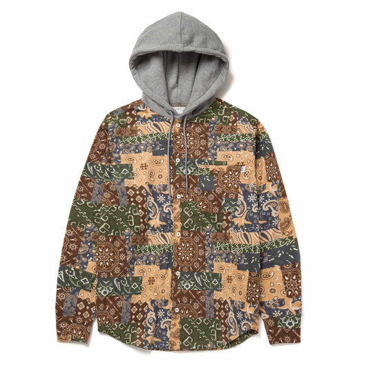 huf PATCHWORK CORD HOODED JACKET - BROWN foto 1
