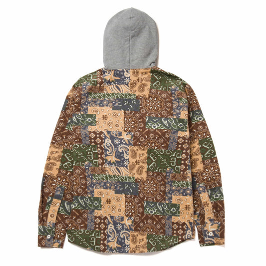 huf PATCHWORK CORD HOODED JACKET - BROWN foto 6