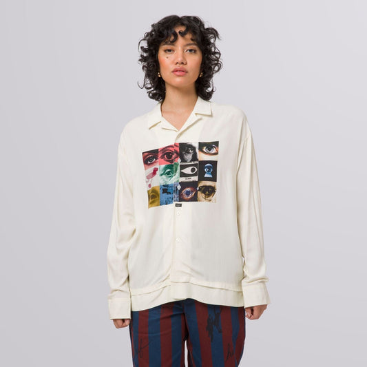 huf REALIZE L/S WOVEN TOP - OFF WHITE foto 2