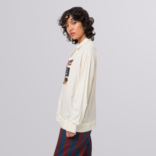 huf REALIZE L/S WOVEN TOP - OFF WHITE foto 3
