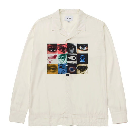 huf REALIZE L/S WOVEN TOP - OFF WHITE foto 1