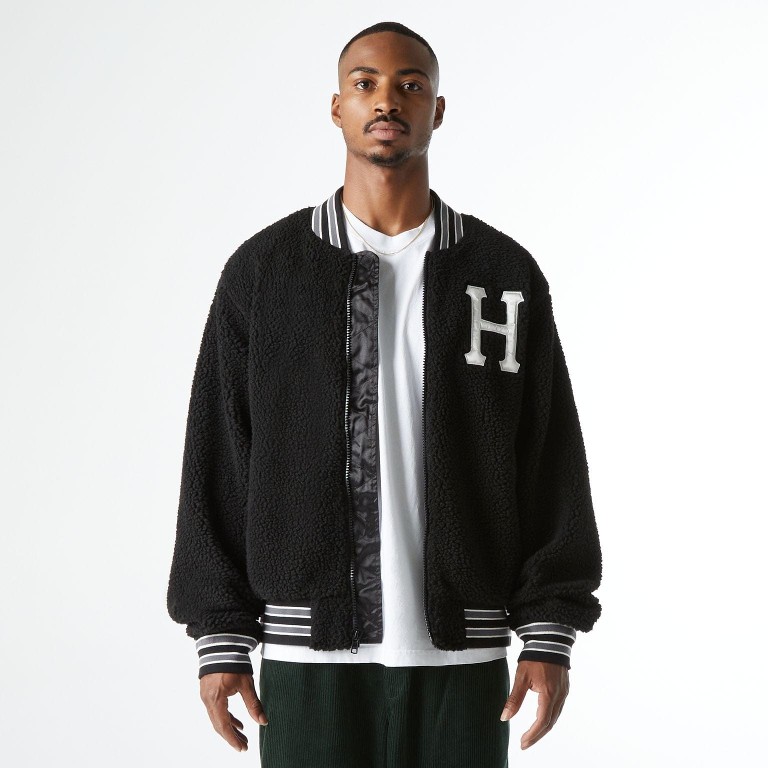 Huf | giacche SHERPA VARSITY JACKET - BLACK