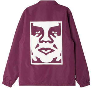 OBEY ICON COACH JACKET - BEETROOT