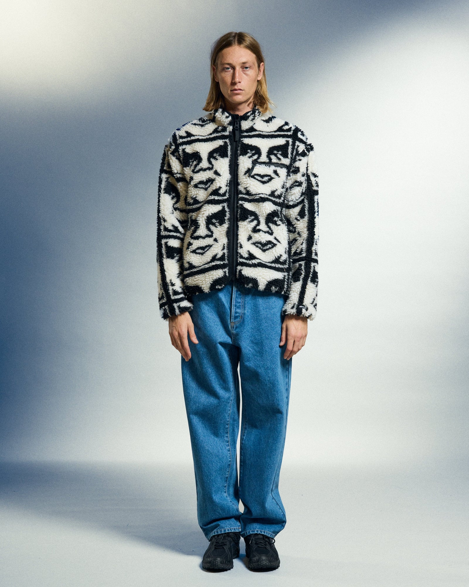 obey giacche Obey Repeated Icon Sherpa Jacket
