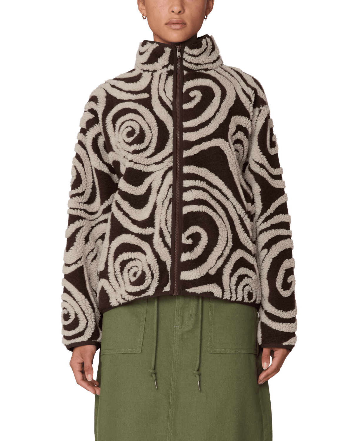 obey giacche Swirls Jacquard Zip Jacket