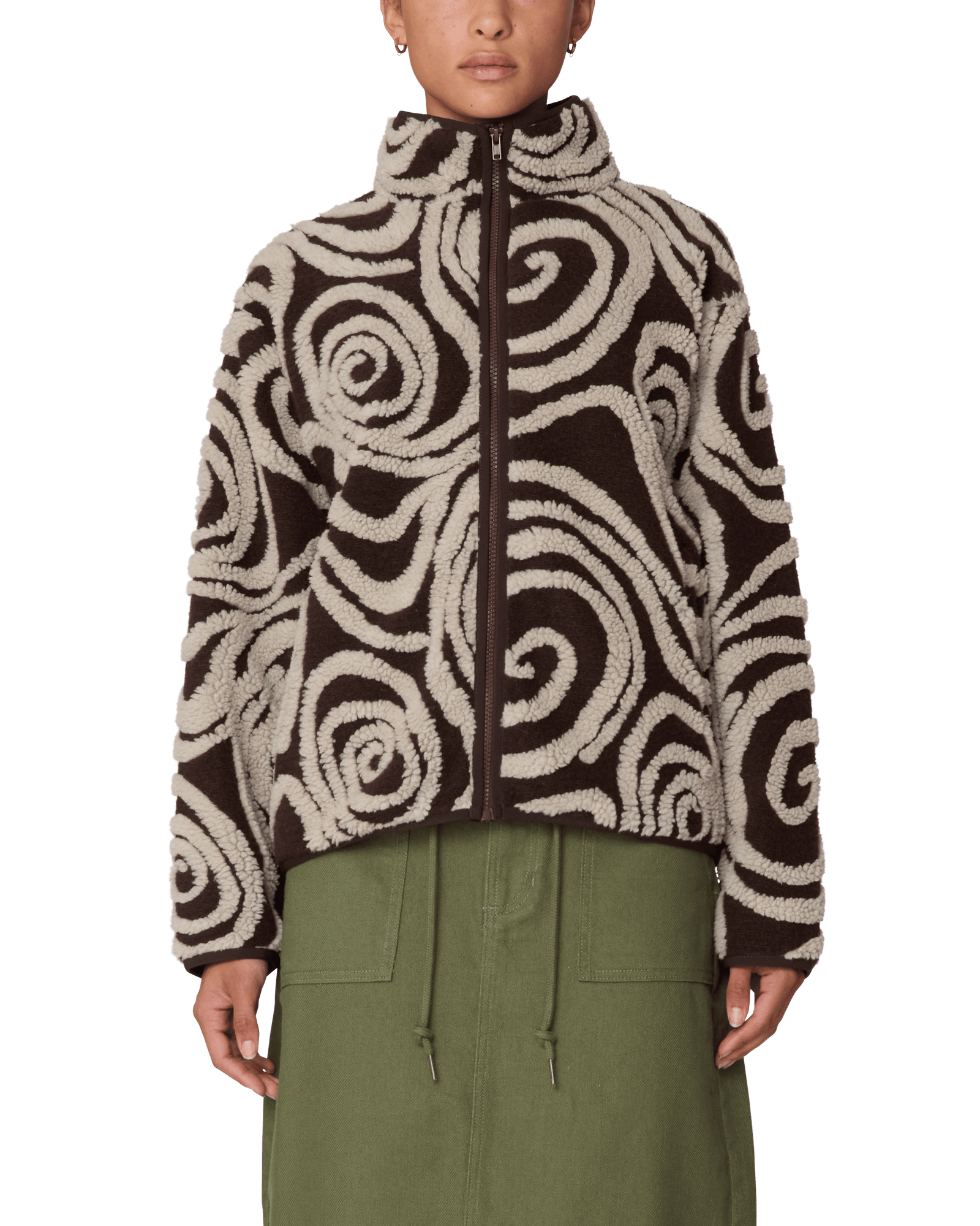 obey giacche Swirls Jacquard Zip Jacket