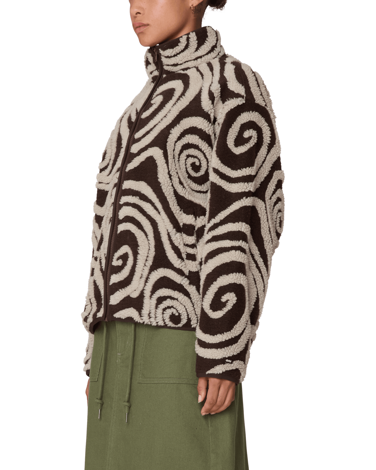 obey giacche Swirls Jacquard Zip Jacket