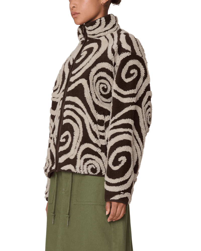 obey giacche Swirls Jacquard Zip Jacket