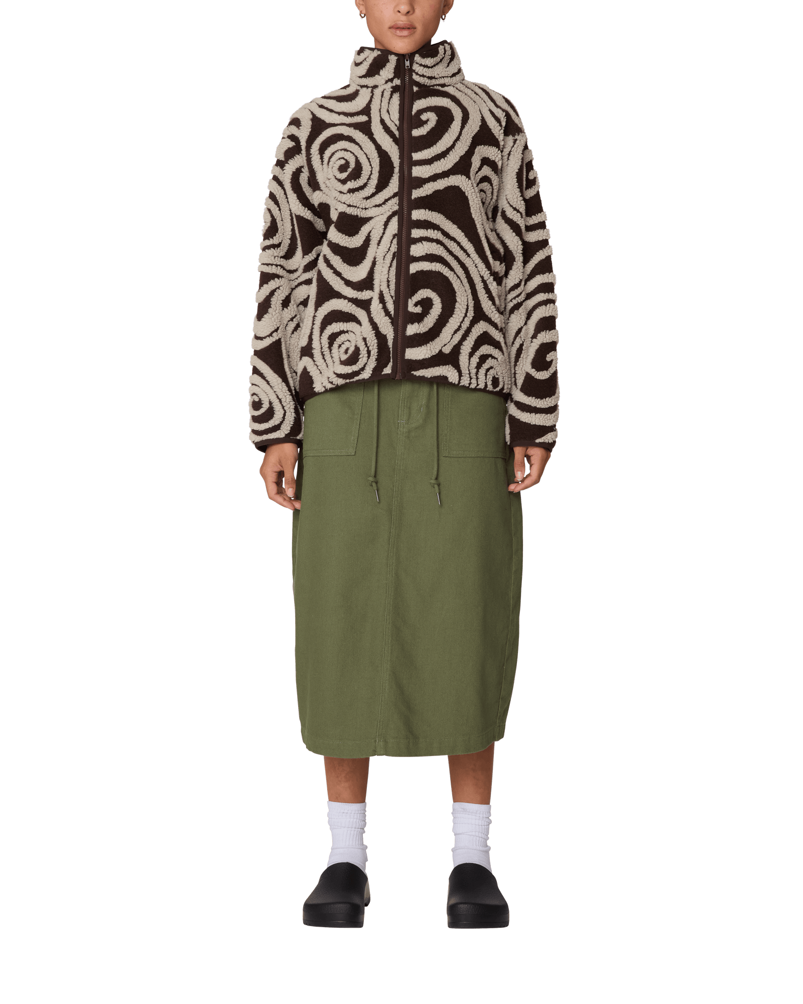 obey giacche Swirls Jacquard Zip Jacket
