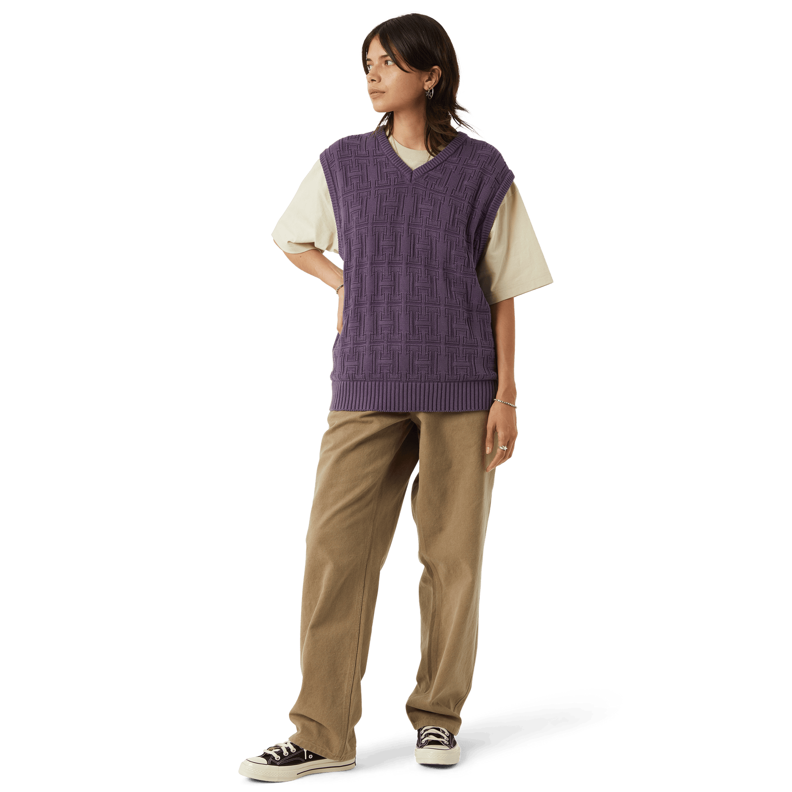 huf gilet Interlaced Jacquard Overdyed Vest