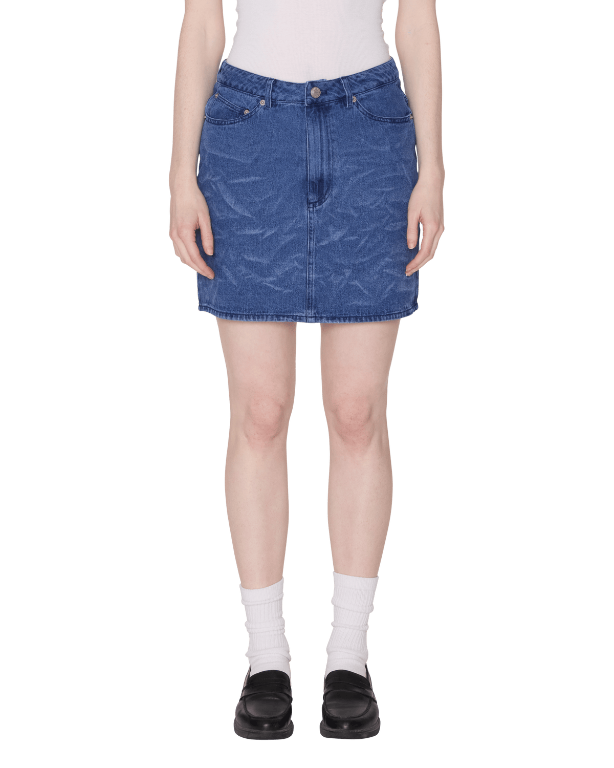obey gonne Trinity Wrinkle Denim Skirt