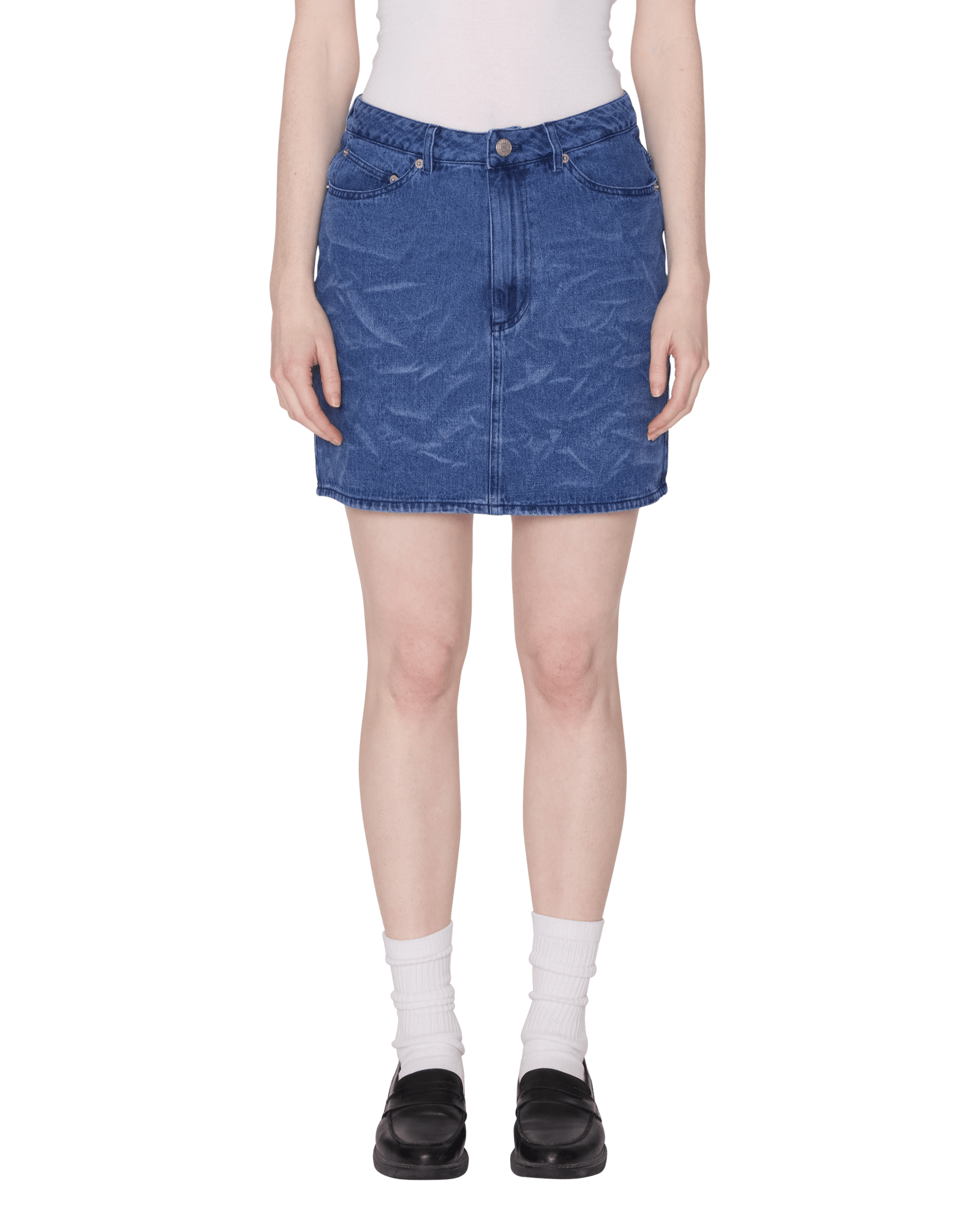 obey gonne Trinity Wrinkle Denim Skirt