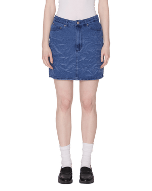 Trinity Wrinkle Denim Skirt