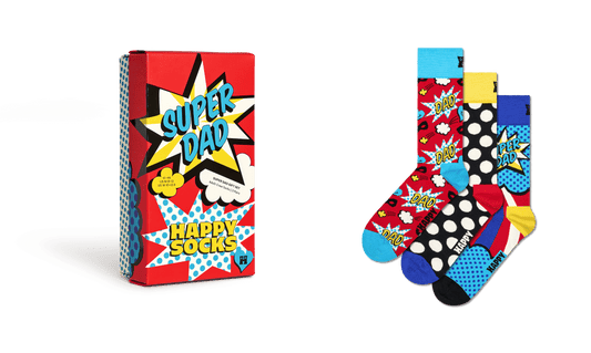 happy socks 3 Pack Super Dad Socks Gift Set foto 4