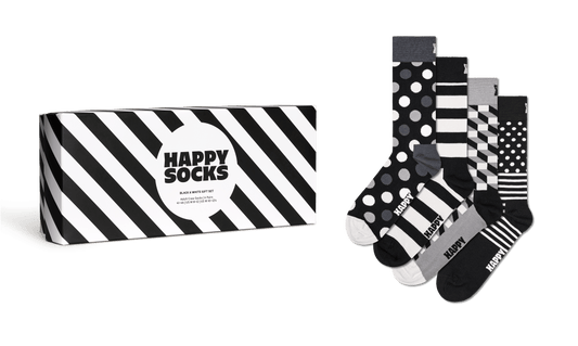 happy socks 4 Pack Classic Black White Socks Gift Set foto 8