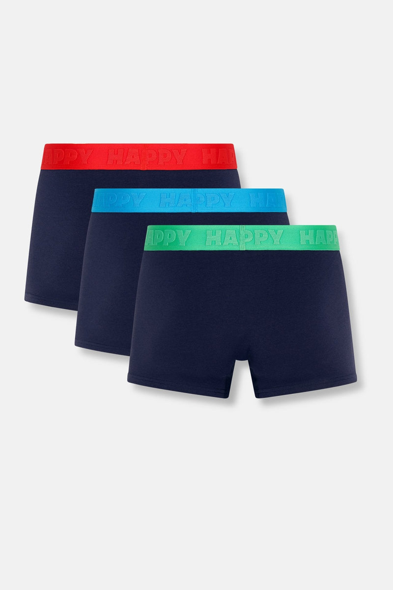 happy socks intimo 3 Pack Solid Navy Short Boxers