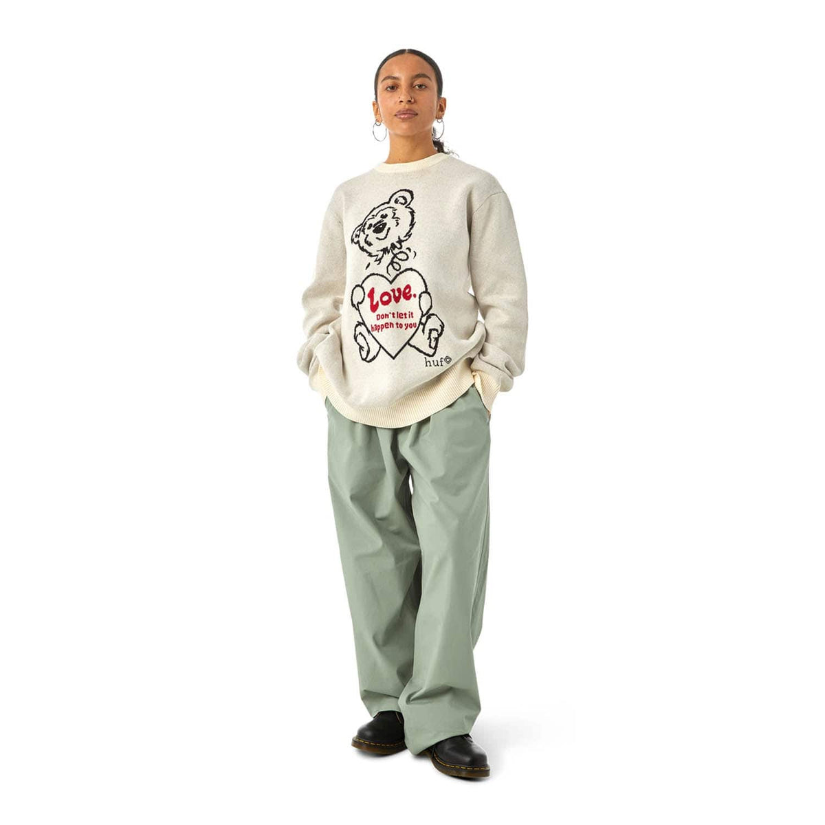 huf maglie BAD NEWS CREWNECK SWEATER