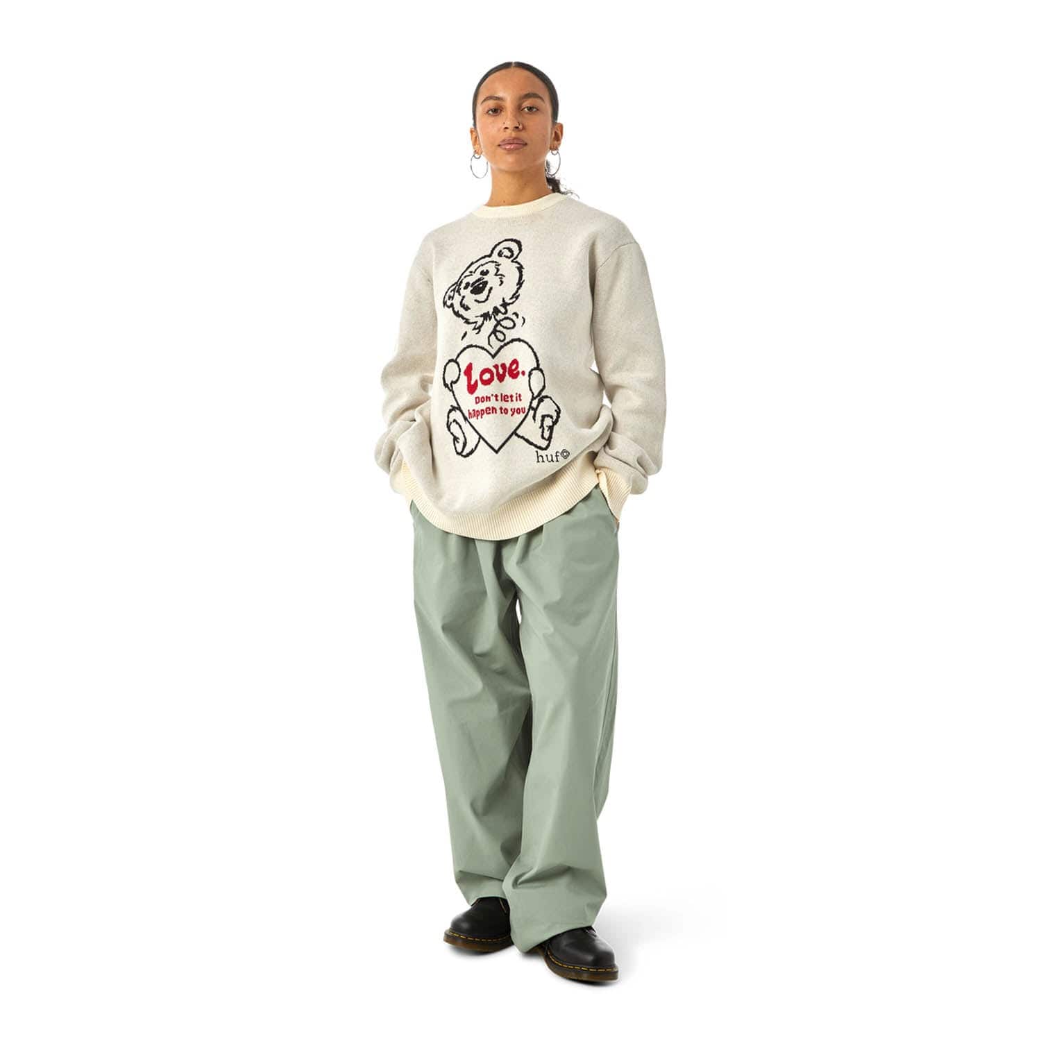 huf maglie BAD NEWS CREWNECK SWEATER