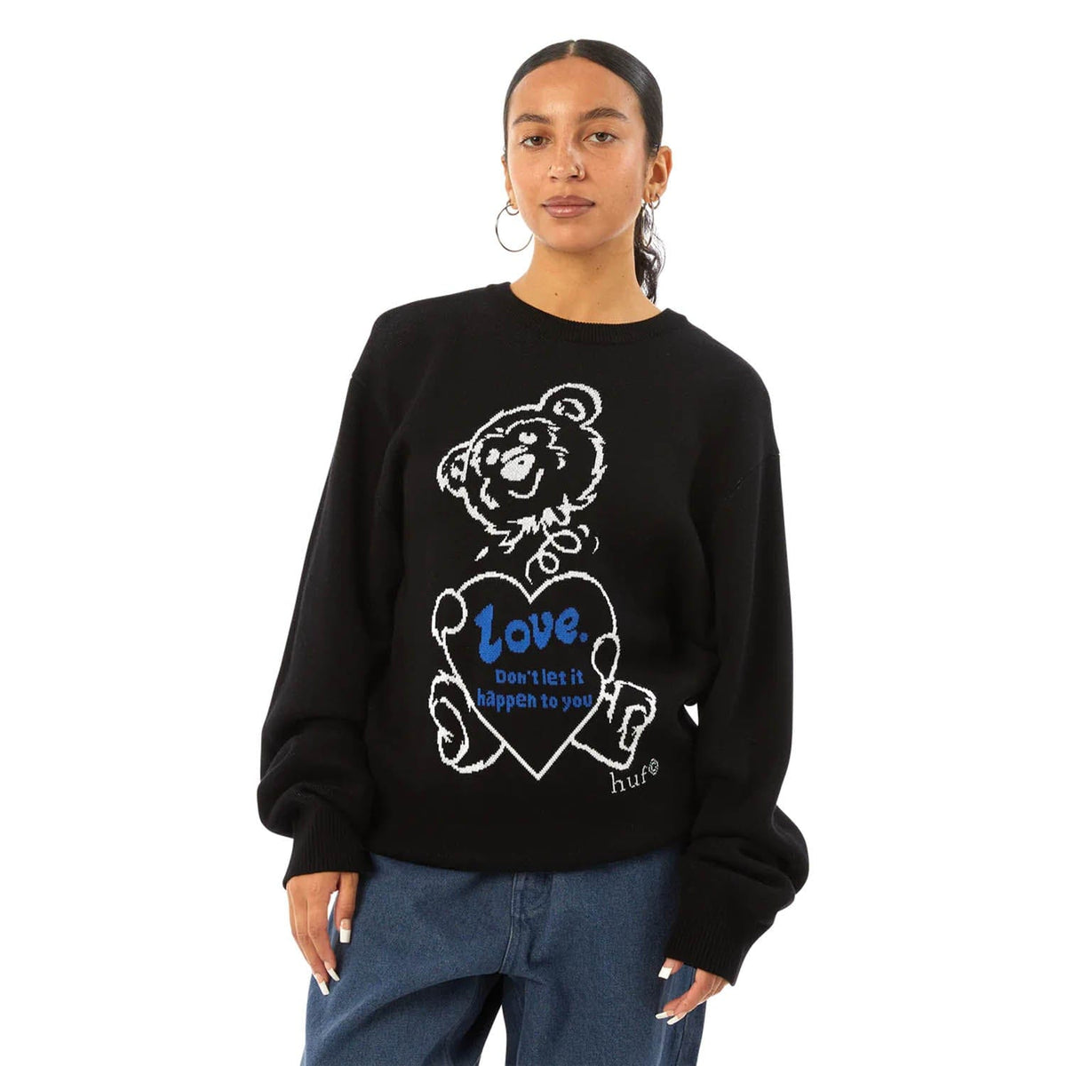 huf maglie BAD NEWS CREWNECK SWEATER