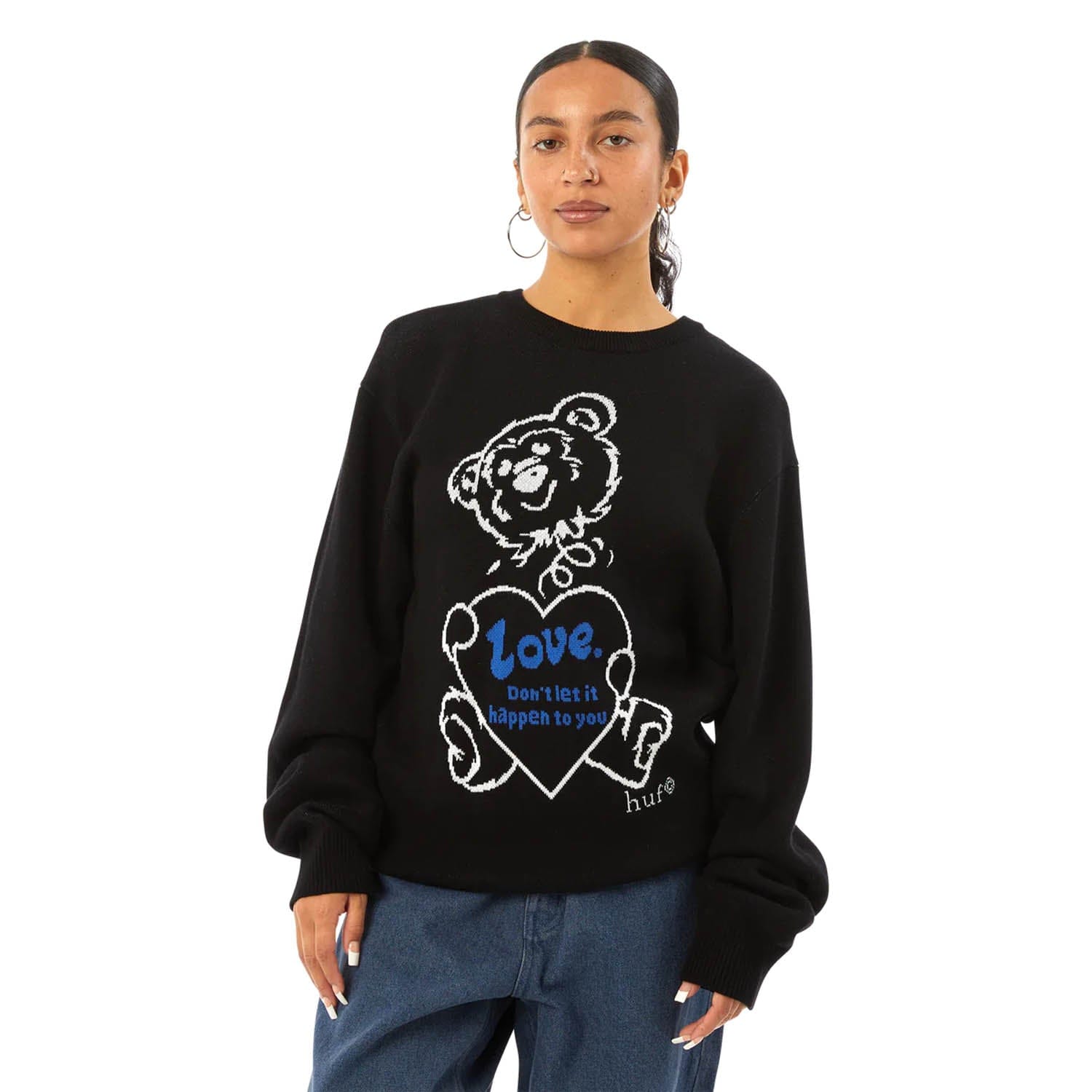 huf maglie BAD NEWS CREWNECK SWEATER