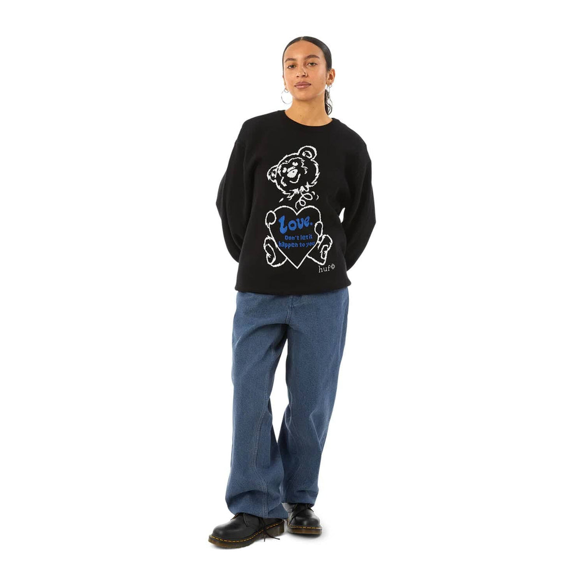 huf maglie BAD NEWS CREWNECK SWEATER