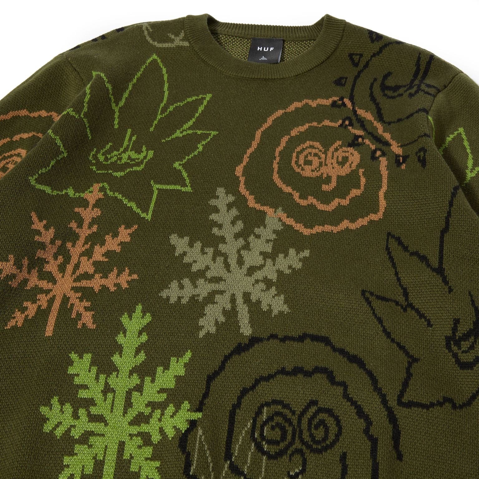 Huf | maglie BUDDY UGLY SWEATER | HUF GREEN BUDDY