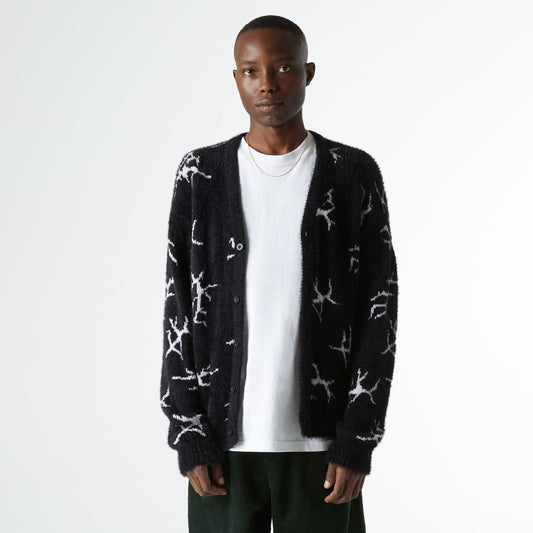 huf CRACKED CARDIGAN - BLACK foto 2