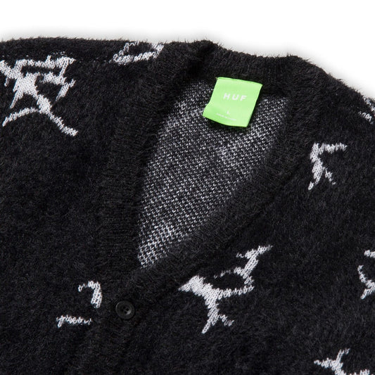 huf CRACKED CARDIGAN - BLACK foto 7