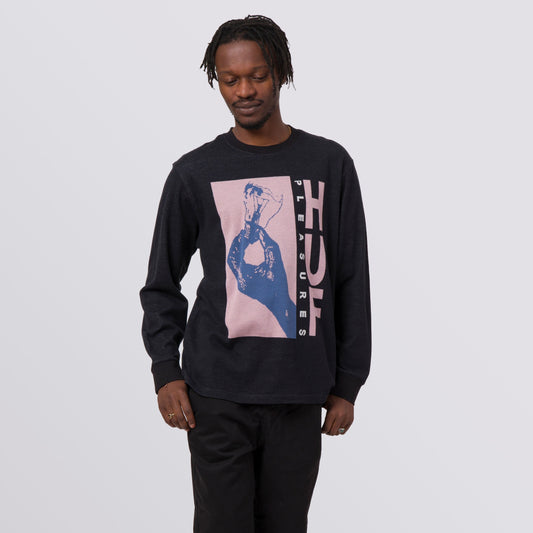 huf LIGHT UP JACQUARD L/S KNIT - BLACK foto 1