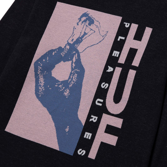 huf LIGHT UP JACQUARD L/S KNIT - BLACK foto 6