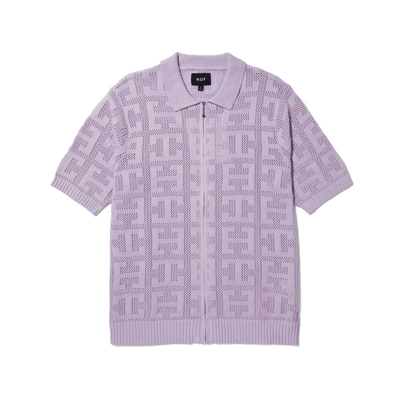 huf maglie Monogram Jacquard Zip Sweater