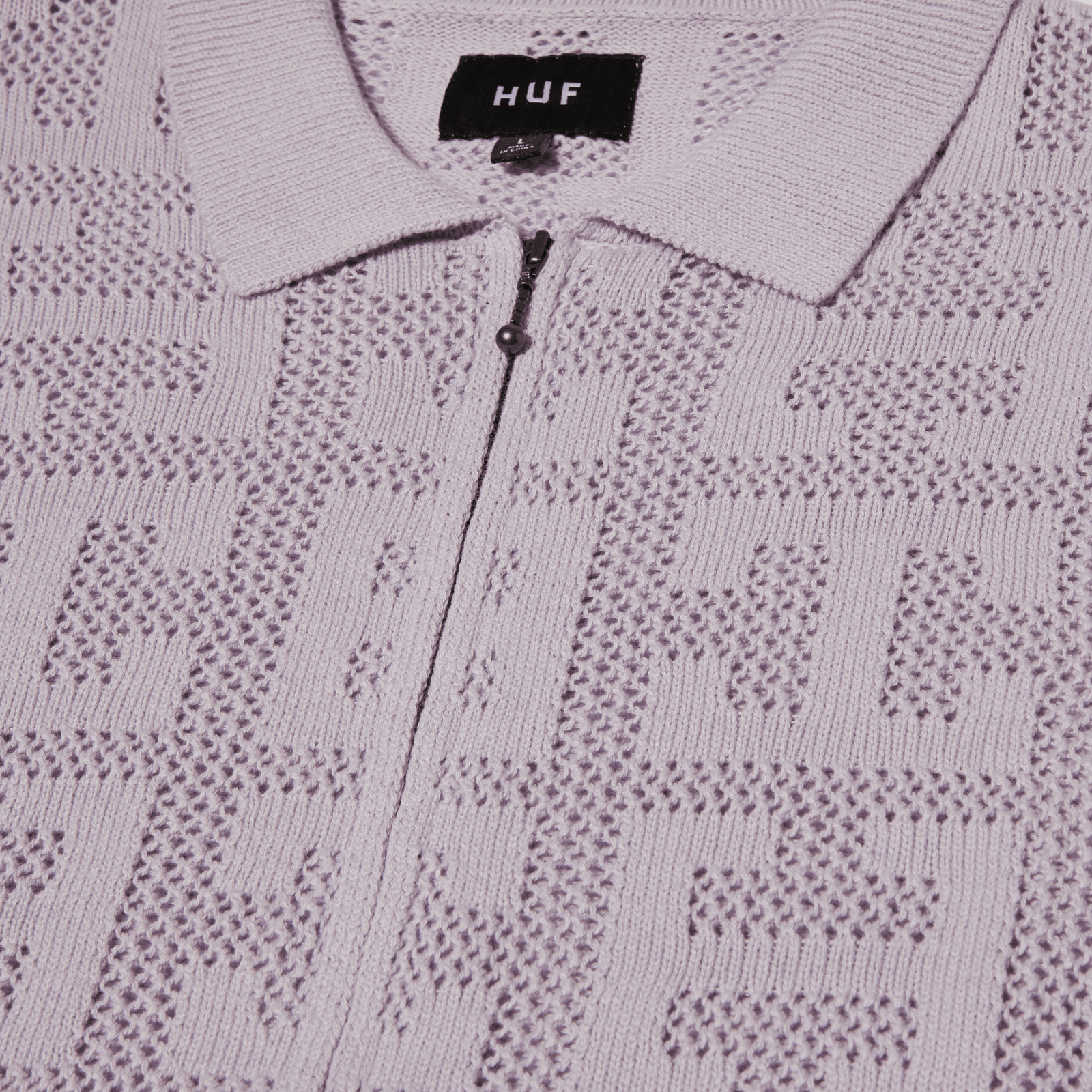 huf maglie Monogram Jacquard Zip Sweater