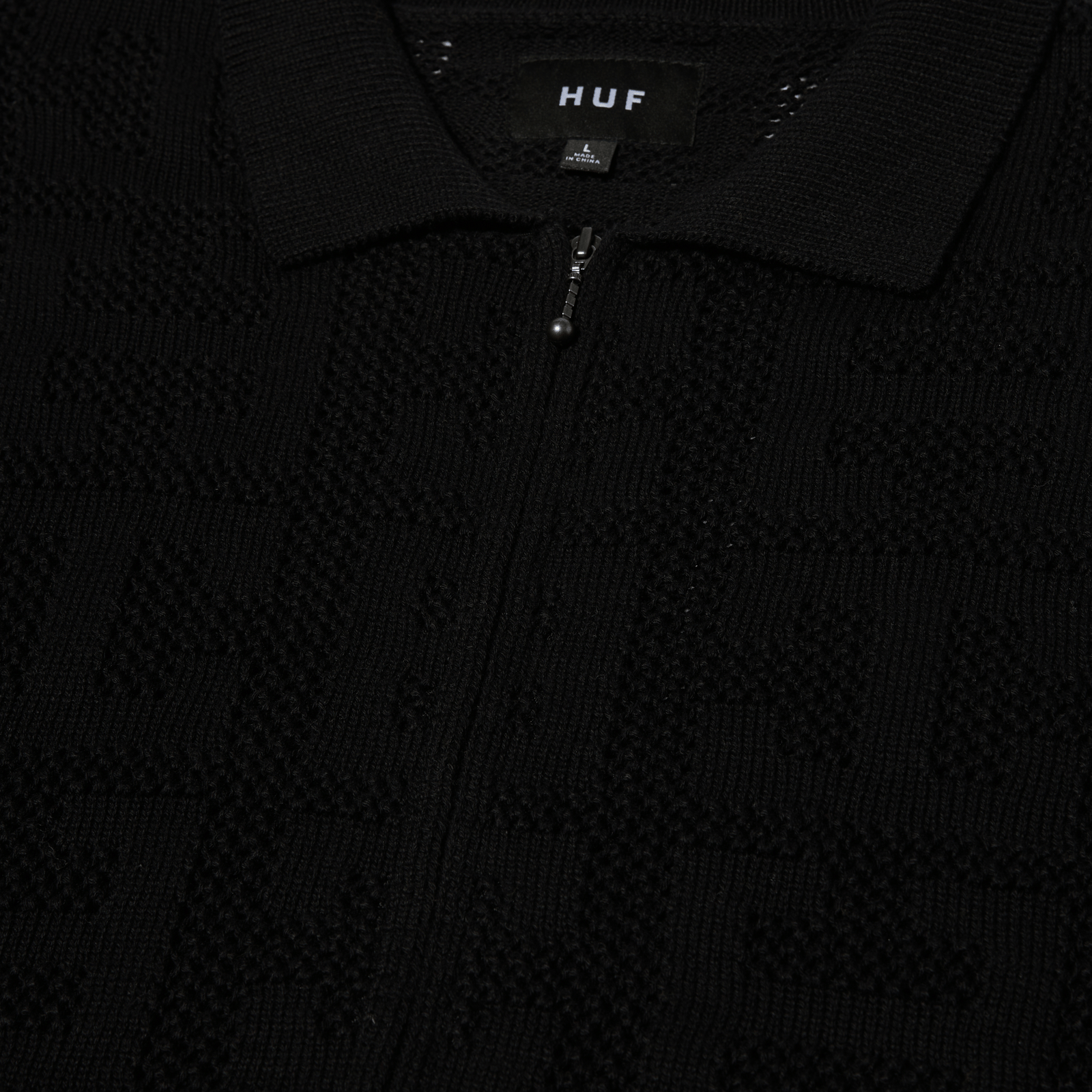 huf maglie Monogram Jacquard Zip Sweater