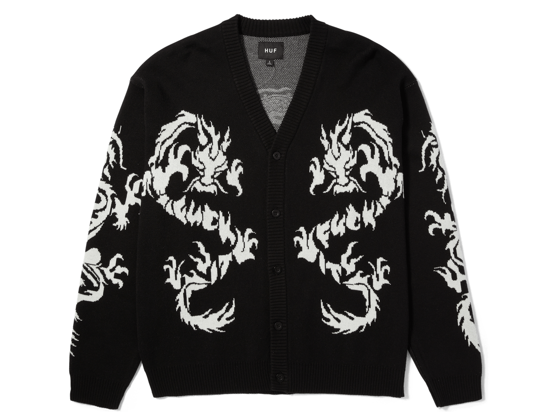 【HUF】2022AW ODBAR LOGO CARDIGAN【XL】BLACK HUF】2022AW ODBAR LOGO CARDIGAN【XL】BLACK