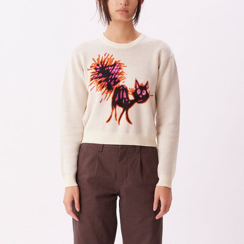 maglie obey GATO SWEATER - UNBLEACHED