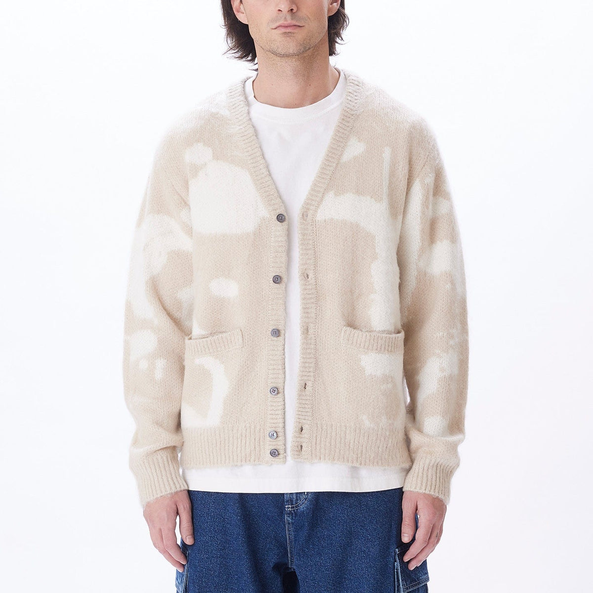 obey maglie LUKA SPLATTER CARDIGAN