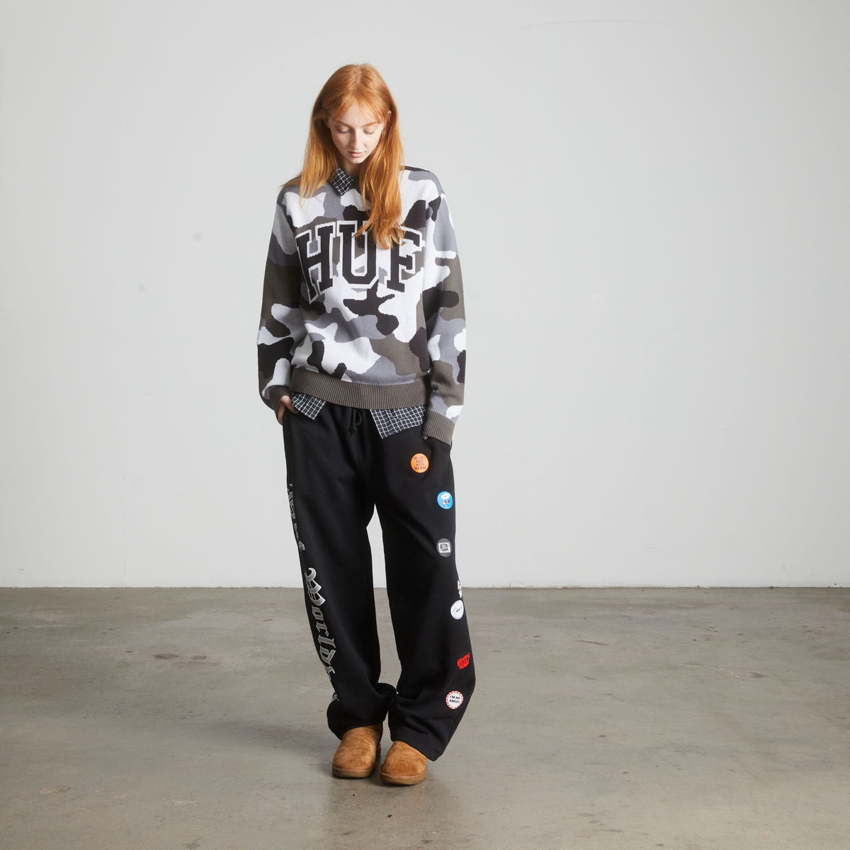 huf maglioni Arch Jacquard Crewneck